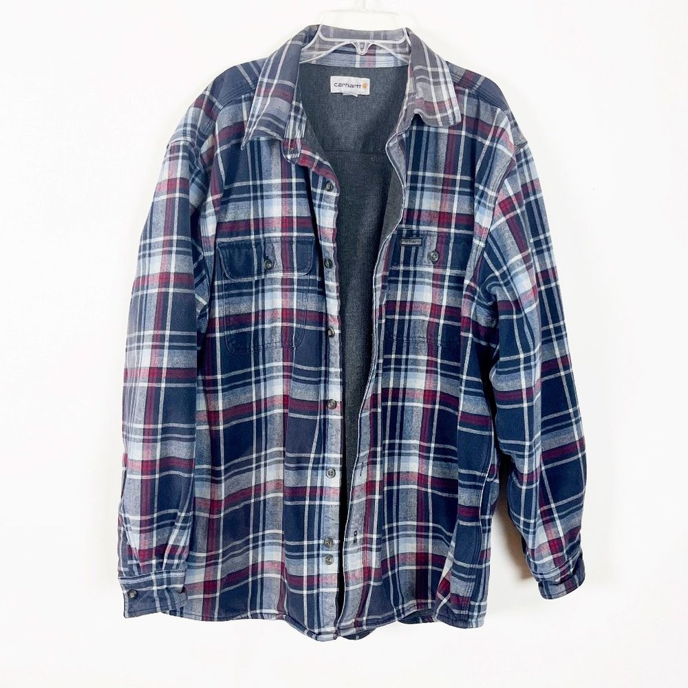Carhartt Men's Plaid Long Sleeve Collared Shirt Jacket Size XL